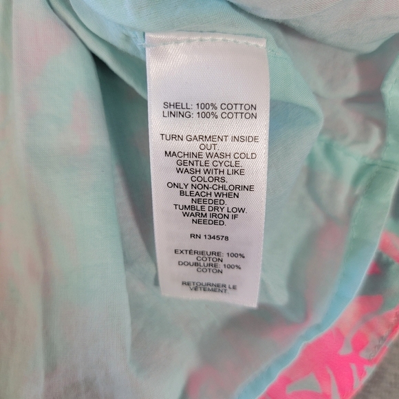 Vineyard Vines One Shoulder Ruffled Pink Blue Dress Preppy Floral Size Small - Picture 10 of 12